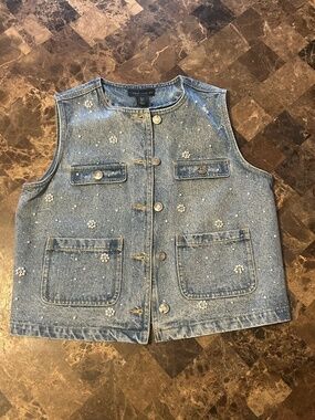 House of Harlow Pearl Denim Vest